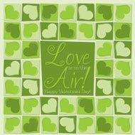 Funky mosaic love heart Valentine&#039;s Day card in vector format N6