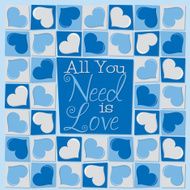 Funky mosaic love heart Valentine&#039;s Day card in vector format N8