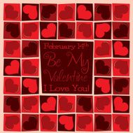 Funky mosaic love heart Valentine&#039;s Day card in vector format N10