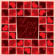 Funky mosaic love heart Valentine&#039;s Day card in vector format N11