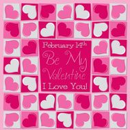 Funky mosaic love heart Valentine&#039;s Day card in vector format N12