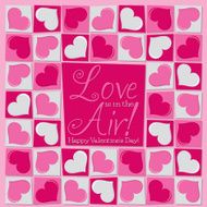 Funky mosaic love heart Valentine&#039;s Day card in vector format N13