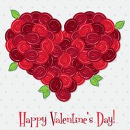 Heart made of roses in vector format
