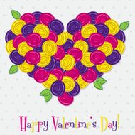 Heart made of roses in vector format N2