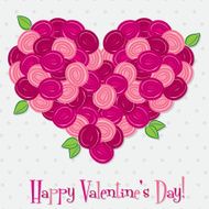 Heart made of roses in vector format N3