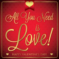 Elegant typographic Valentine&#039;s Day card in vector format