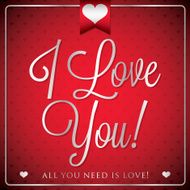 Elegant typographic Valentine&#039;s Day card in vector format N4