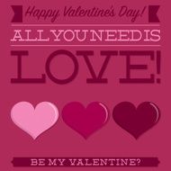 Retro typographic heart card in vector format