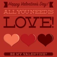 Retro typographic heart card in vector format N2