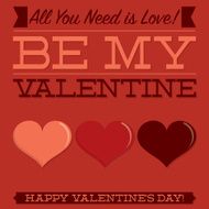 Retro typographic heart card in vector format N3