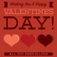 Retro typographic heart card in vector format N5