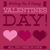 Retro typographic heart card in vector format N6