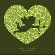 Vector abstract green natural texture shooting cupid silhouette frame pattern N2