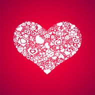 White Heart on Pink Background