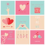 9 love flat design card