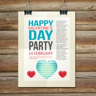 Happy Valentines Day Party Poster Design Template N12