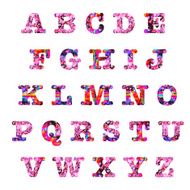 Hearts capital letters alphabet