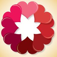 Circle of hearts in vector format