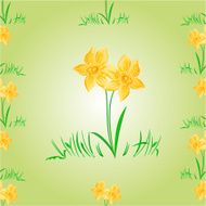 Daffodil Easter flower seamless texture vector
