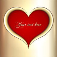 Vector abstract red and golden heart