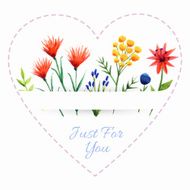 Background with heart and flowers