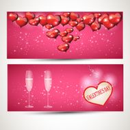 Flyers with glasses and a heart Vector set 3