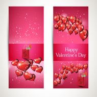 vertical Flyers with greetings for Valentines Day Vector