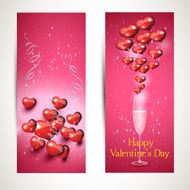 Flyers with glasses and a heart Vector set 3 N2