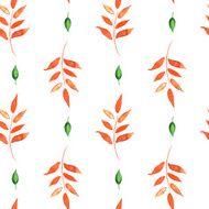 vector watercolor leaves seamless pattern N2