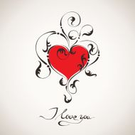 Happy Valentine's Day vector card with hand written text