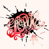 Symbol of love and Valentines day lettering