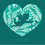 Vector emerald green plants shooting cupid silhouette frame pattern invitation