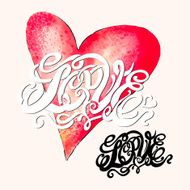 Symbol of love and Valentines day lettering N5