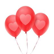 Three red balloons