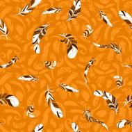 flying feathers pattern vector background