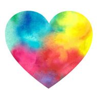 Watercolor painted heart N6