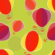 Hot air balloons seamless pattern N2