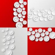 Set of abstract backgrounds with hearts