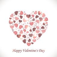 Vector heart of hearts on a white background