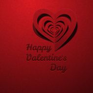 Red Heart Decorative With Shadow Valentine's day