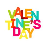 Multicolor Valentine&#039;s Day banner Bright text