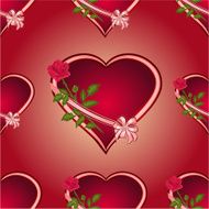 Seamless texture herts with roses vector