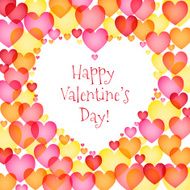 vector background with a simple multi-colored hearts on Valentin