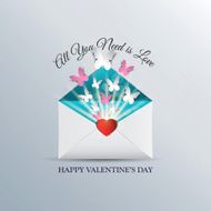 Butterfly take off from inside open envelope