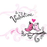Valentine&#039;s kissing birds