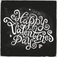 Happy Valentine&#039;s Day hand lettering