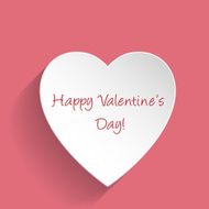 Valentine greeting card with white heart