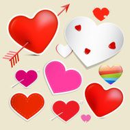 vector hearts set N4