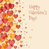 vector background with a simple multi-colored hearts on the day
