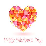 vector background with a simple multi-colored hearts on the day N4